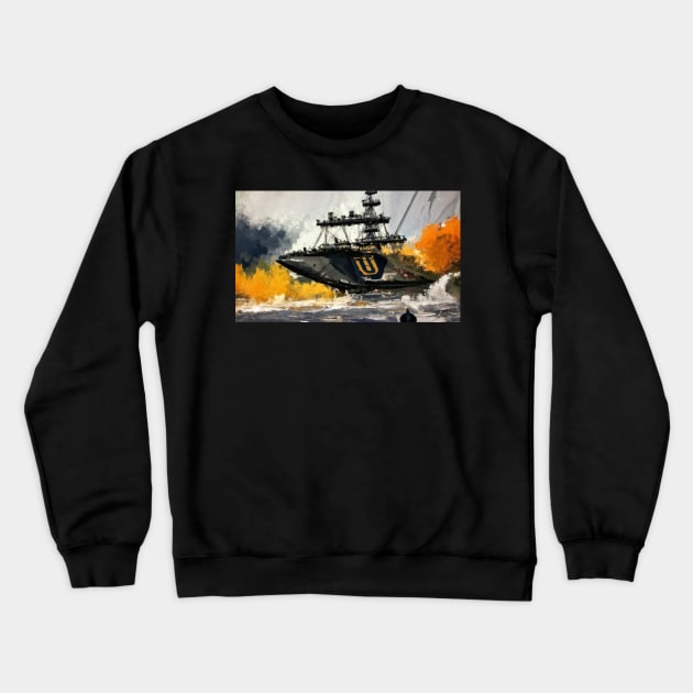 Navy Ship Crewneck Sweatshirt by U.S. Navy History Podcast